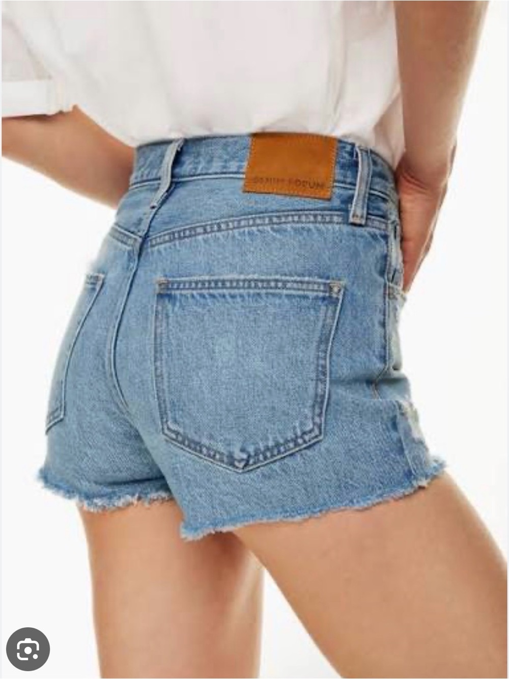 Denim Forum Yoko Short Light Blue Cutoff Jean Shorts